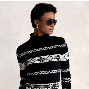 Polo by Ralph Lauren Black and White Turtleneck Sweater